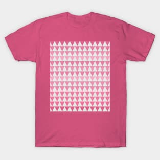 White and Pink Shades Zig Zag Design T-Shirt